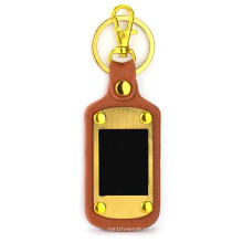 Custom Design metal and pu leather keychain keyring leather key chains for cars